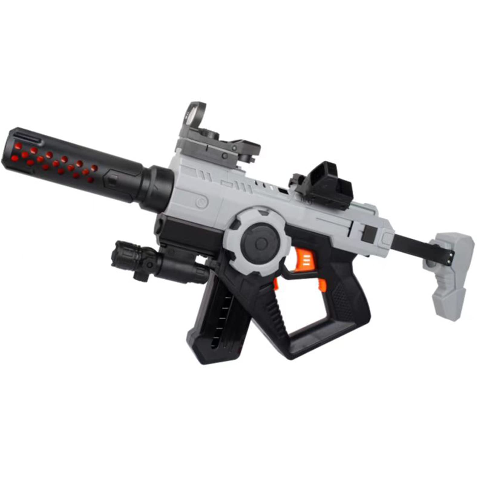 R2スペースガン サブマシンガン風おもちゃ銃 R2 電動連発 スポンジ弾 サブマシンガン トイガン モデル おもちゃ銃 安全 正規品 (高配,灰色)